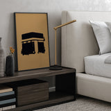The Kabah Painting Gold Minimalist Masjid al Haram House of Allah Islamic Wall Art Print