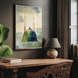 The Prophets Mosque Masjid Nabwi Madinah Medina Digital Painting Islamic Wall Art Print