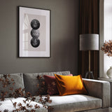Black & Grey Vintage Tasbeeh Modern Abstract Islamic Wall Art Print With White Border Zikir Tasbi