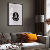 Black & Grey Vintage Allah Modern Abstract Islamic Wall Art Print With White Border