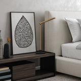 Black & White Vintage Tear Drop Ayatul Kursi Minimalistic Abstract Modern Islamic Wall Art Print Monochrome