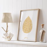 White & Gold Tear Drop Ayatul Kursi Minimalistic Abstract Modern Islamic Wall Art Print