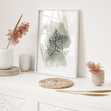 Set of 3 Sage Green Watercolour Painting Tasbeeh Subhanallah Alhamdulillah Allahhuakbar Arabic Calligraphy Islamic Wall Art Print Prints