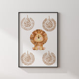 4 Quls & Aytul Kursi Boho Safari Animals Islamic Wall Art Prints For Kids