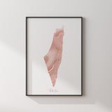 Pink & Gold Alcohol Ink Palestine Map Islamic Wall Art Print Free Palestine