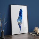 Blue & Gold Alcohol Ink Palestine Map Islamic Wall Art Islamic Art Print Free Palestine