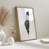 Masjid Al Aqsa Within The Palestine Map Islamic Wall Art Islamic Art Print Grey Watercolour Affect Free Palestine