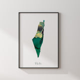 Emerald Green & Gold Alcohol Ink Splash Palestine Map Islamic Wall Art Islamic Art Print Free Palestine