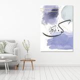 Printed Stretched Canvas Blue and Teal Kun Fa Ya Kun Arabic Calligraphy Modern Islamic Wall Art Print