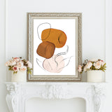 Shades of Brown Nordic Abstract Modern Wall Art Print
