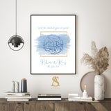 Personalised Baby Blue Nikah Wedding Couple Gift Islamic Wall Art Print Nikkah Shadi We Created You In Pairs