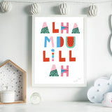 Abstract Alhamdulillah Children's Islamic Wall Art Print Kids Bedroom Nursery Girls Boys Room Unicorn Water Melon Theme