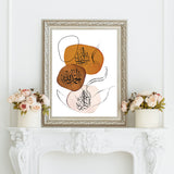 Shades of Brown Subhanallah Alhamdulillah Allahuakbar Arabic Calligraphy Modern Abstract Islamic Wall Art Print Tasbeeh Zikir