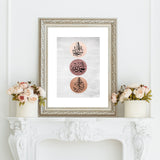 Brown And Beige Abstract Tasbi Tasbeeh Arabic Calligraphy Islamic Wall Art Print Prints Circles Gold Subhanllah Alhamdulillah Allah hu Akbar