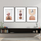 Set of 3 Vintage Neutral Tones Luxury Islamic Wall Art Print Arabic Calligraphy