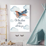 Oh The Places Allah Will Take You Children's Islamic Wall Art Print PlaneThemed Kids Bedroom Nursery Prints