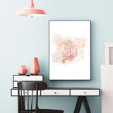 Rose Gold & Pink Allahu Akbar Arabic Calligraphy Modern Islamic Wall Art Print