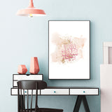 Rose Gold & Pink Subhanallah Arabic Calligraphy Modern Islamic Wall Art Print