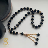 Black & Gold Crystal Tasbih 33 Bead Tasbih Islamic Prayer Beads Eid Gift Ramadan Gift Nikah Favours Wedding Favours
