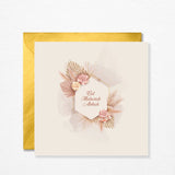 Personalised Eid Mubarak Card Floral English Calligraphy Wax Sealed Option Available Greeting Card