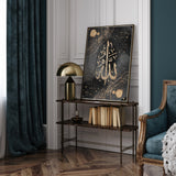 Set of 3 Allah, Prophet Muhammad & Leaves Modern Islamic Wall Art Prints With Black & Gold Arabic Calligraphy