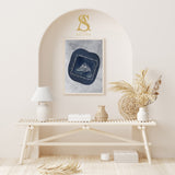 Surah Fatiha Navy Blue & Grey Abstract Arabic Calligraphy Minimalistic Modern Islamic Wall Art Print 2022