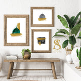 Set of 3 Minimalistic Watercolour Islamic Holy Places Masjid Haram Masjid Nabwi Masjid Alaqsa Al-aqsa Kaabah Kabah Islamic Wall Art Print