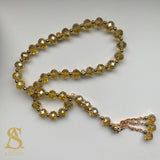 Gold Crystal Tasbih 33 Bead Tasbih Islamic Prayer Beads Eid Gift Ramadan Gift Nikah Favours Wedding Favours