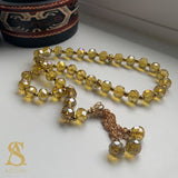 Gold Crystal Tasbih 33 Bead Tasbih Islamic Prayer Beads Eid Gift Ramadan Gift Nikah Favours Wedding Favours