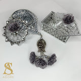Luxury Tasbih Floral Grey + Gift Box Nikkah Gift Wedding Shaadi Walima Tasbi Tasbeeh Gift For Wife Mum Islamic Prayer Beads Nikah Islamic Gift