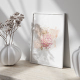 Rose Gold & Pink Subhanallah Arabic Calligraphy Modern Islamic Wall Art Print