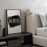 Black & Gold Arabic Kufic Calligraphy Islamic Wall Art Print Minimalistic Tasbi Paint Brush Tasbeeh