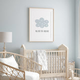 Allah hu Akbar Children's Cloud With Translation Islamic Wall Art Print Kids Bedroom Nursery Girls Boys Room