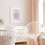 Pastel Ayatull Kursi English Translation Children's Modern Islamic Wall Art Print Unicorn Inspired For a Bedroom Or Nursery