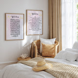 Set of 2 Ayatul Kursi Arabic And English Translation With A Magical Touch Islamic Wall Art Prints For Kids Bedroom Nursery