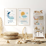 Set of 2 Morning & Night Dua Arabic & English Calligraphy Islamic Wall Art Prints Kids Islamic Prints House Gift