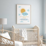 Arabic & English Morning Dua Children's Islamic Wall Art Print Kids Bedroom Nursery Girls Boys Room Gift Dua Upon Waking