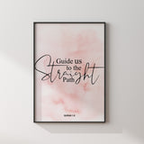 Set of 3 Pink Watercolour Painting Quran Verses Islamic Wall Art Print Motivational Ayahs