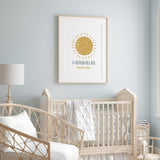 Subhanallah Children's Sun Islamic Wall Art Print With Translation For a Nursery, Girls Boys Bedroom Kids