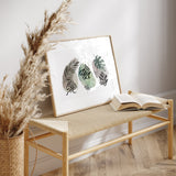 Natural Leafy Tasbeeh Abstract Arabic Calligraphy Islamic Wall Art Print Prints Subhanallah Alhamdulillah Allah Hu Akbar Tasbi Landscape