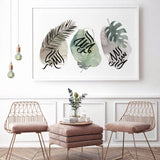 Natural Leafy Tasbeeh Abstract Arabic Calligraphy Islamic Wall Art Print Prints Subhanallah Alhamdulillah Allah Hu Akbar Tasbi Landscape