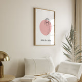Allah Hu Akbar Blush Pink Floral Botanical Abstract Islamic Wall Art Print With Natural Leafy Tones