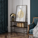Gold Marble Ayatul Kursi Arabic Caligraphy Modern Islamic Wall Art Print