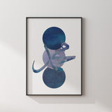 Navy Blue Night Muhammad Arabic Calligraphy Abstract Modern Islamic Wall Art Print