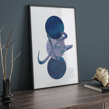 Navy Blue Night Muhammad Arabic Calligraphy Abstract Modern Islamic Wall Art Print