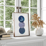 Navy Blue Night Circle Allah Arabic Calligraphy Abstract Modern Islamic Wall Art Print