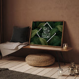 Emerald Green & White Fa inna ma'al usri yusra "Verily, with hardship comes ease" Arabic Calligraphy Modern Islamic Wall Art Print