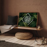 Emerald Green & White "Paradise lies under the feet of mothers" Arabic Calligraphy Modern Islamic Wall Art Print