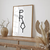 Monochrome Pray Islamic Wall Art Print Typography