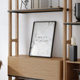 Grey Marble Kalimah Modern Abstract Islamic Wall Art Print La ilaha illallah